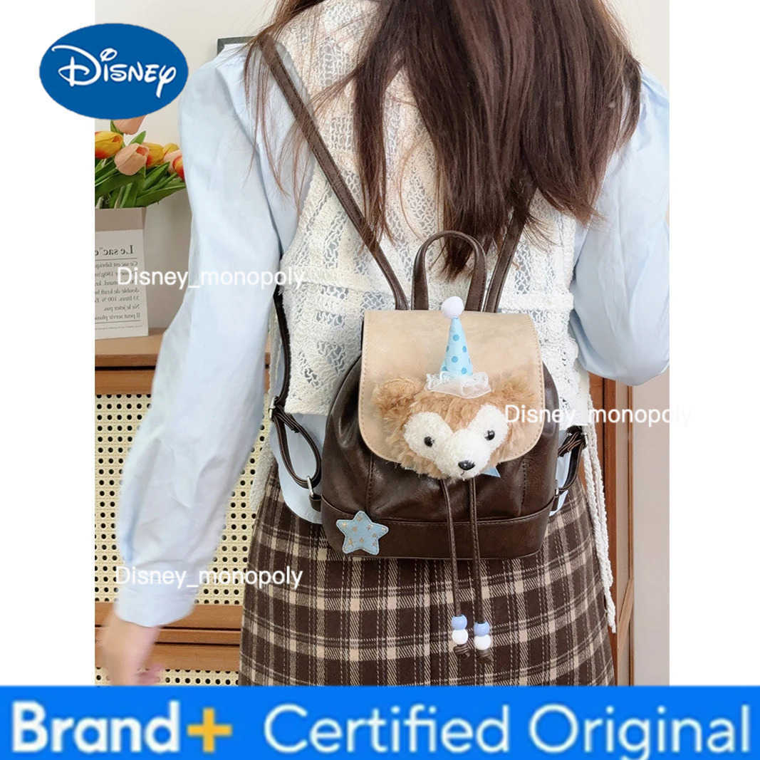 Disney Cute Christmas Bear Plush Cartoon Backpack for Children Large Capacity JK Backpack Birthday Gift for Girl H251225