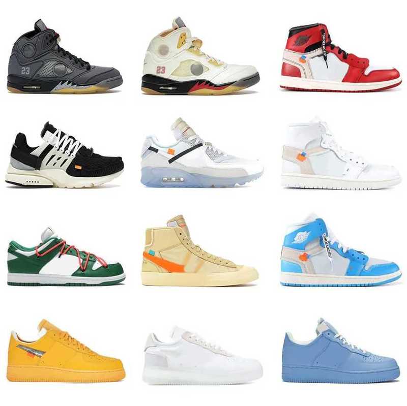 hot MCA Low Authentic University Off Gold Shoes 1 High OG Chicago Red UNC Powder Blue Volt White Black Outdoor Men Women Sports Sneakers Trainers With