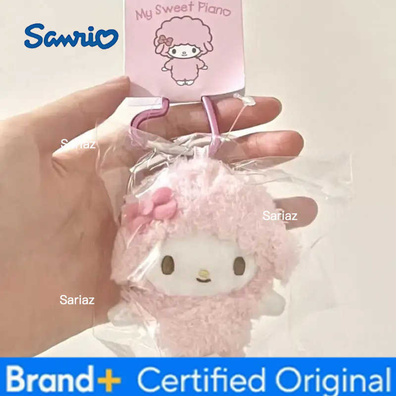 Sanrio Kawaii Piano Plush Keychain Cartoon Anime Pink Lamb Plush Pendant Stuffed Toy Plush Doll Keychain Bag Decoration Gift H251225