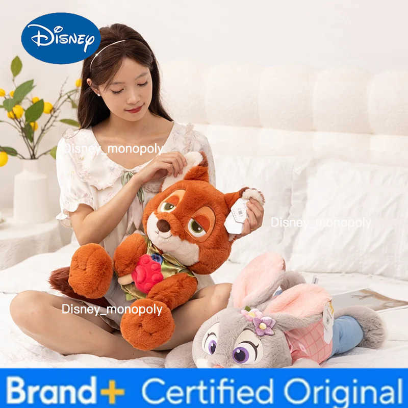 Disney anime Zootopia Judy Plush Toy Doll Nick Doll Ornaments Children Sleeping Pillow Cushion Couple Holiday Gifts Kids Birthday Gift H251225