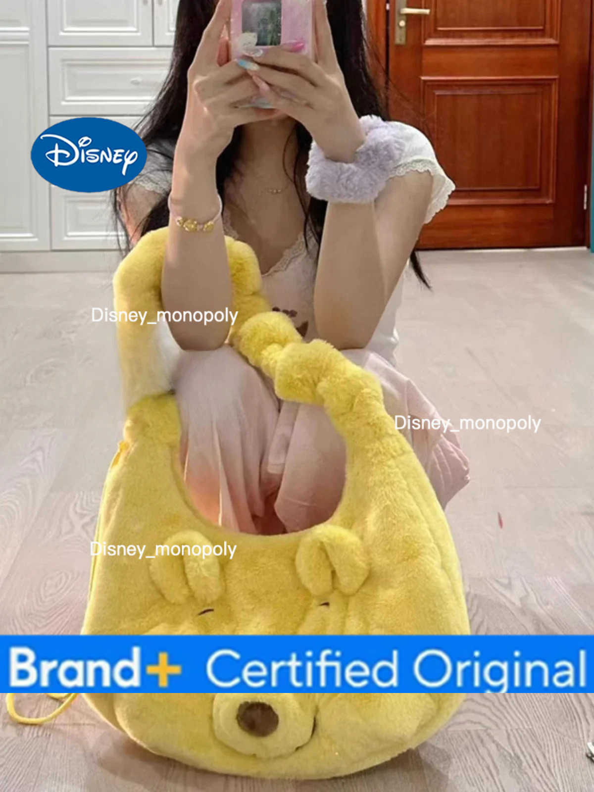 Disney Miyagawa Cartoon Crossbody Bag Cute Plush Handbag Casual Large Capacity Plush Crossbody Bags H251225