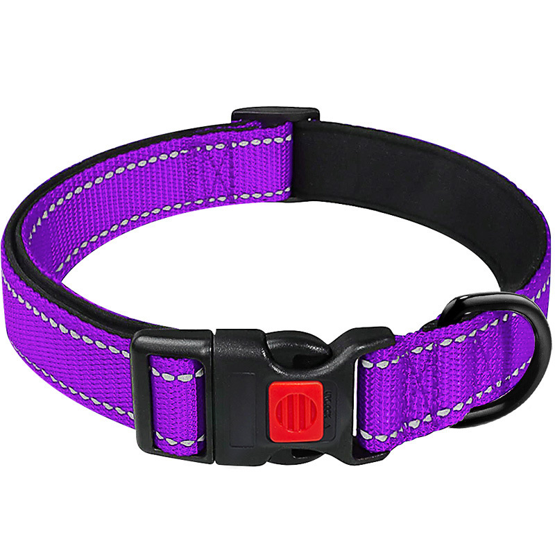 Durable Reflective Dog Collar Diving Material Multi Color Adjustable Pet Collar
