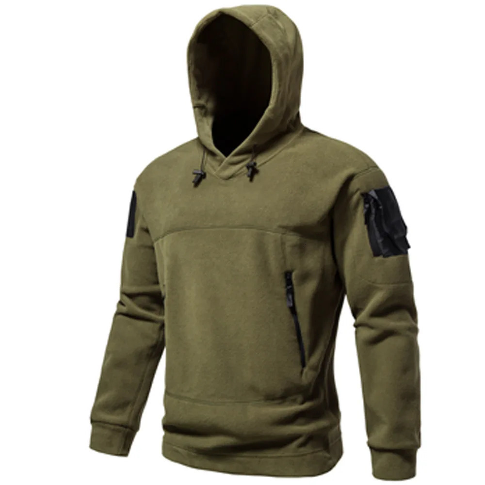 Mens Tactical Base Layer Fleece Hoodie for Outdoor Activities in Autumn Winter 251225
