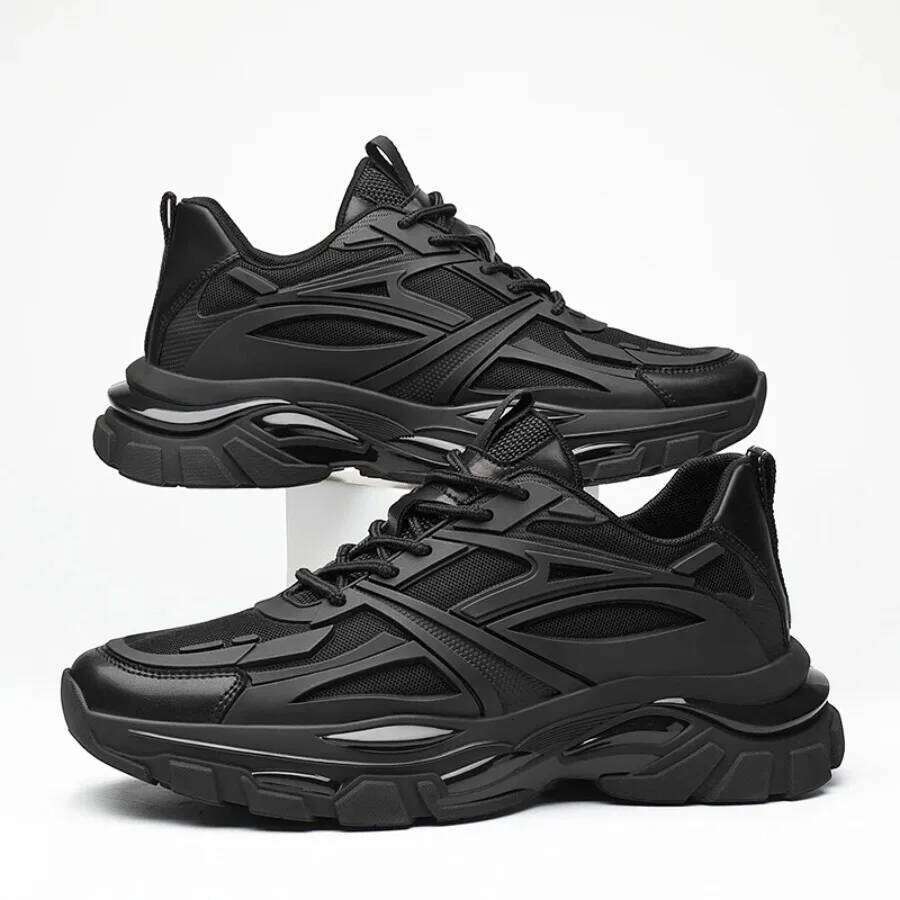 Winter Chunky Heightening Sneakers Man Genuine Leather Mesh Elevator Warm Thick Sole Lift Men Shoes Increase Insole 6-8CM X251225