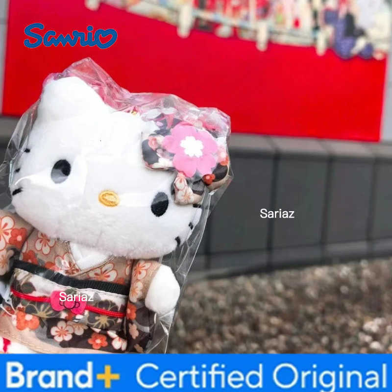 Sanrio Japanese Hello Kitty Edo Ooku Kimono Plush Doll Toy Pendant creative Cartoon brown kimono Kt Cat stuffed Backpack Charm H251225