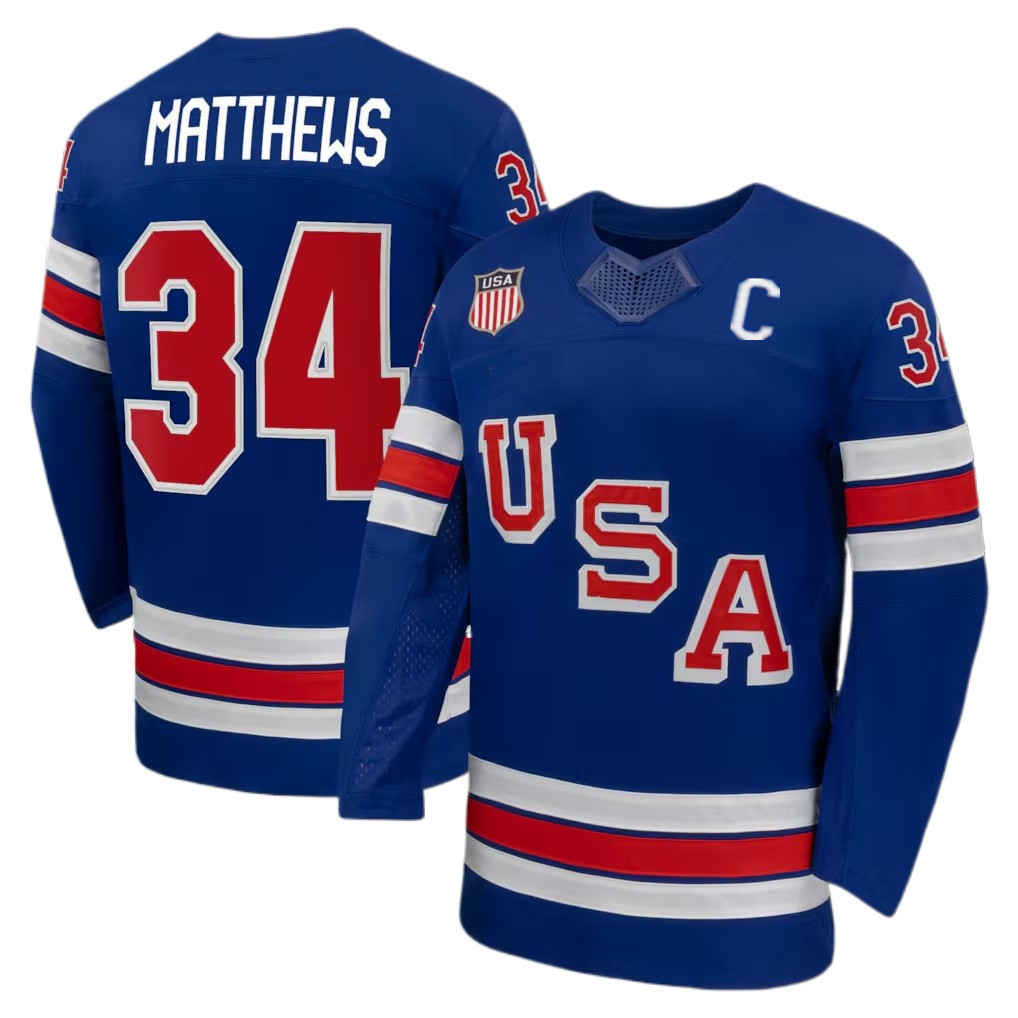 86 Jack Hughes USA hockey jersey 2026 Olympices Jersey 19 Matthew Tkachuk Tage Thompson Dylan Larkin Brady Tkachuk Auston Matthews Jack Eichel Clayton