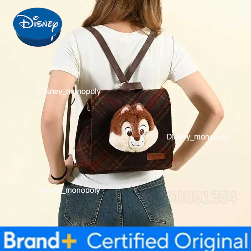 Disney New Original Plush Doll Backpack Luxury Brand Fashion Womens Backpack Cartoon Cute Backpack Large Capacity High Quality H251225