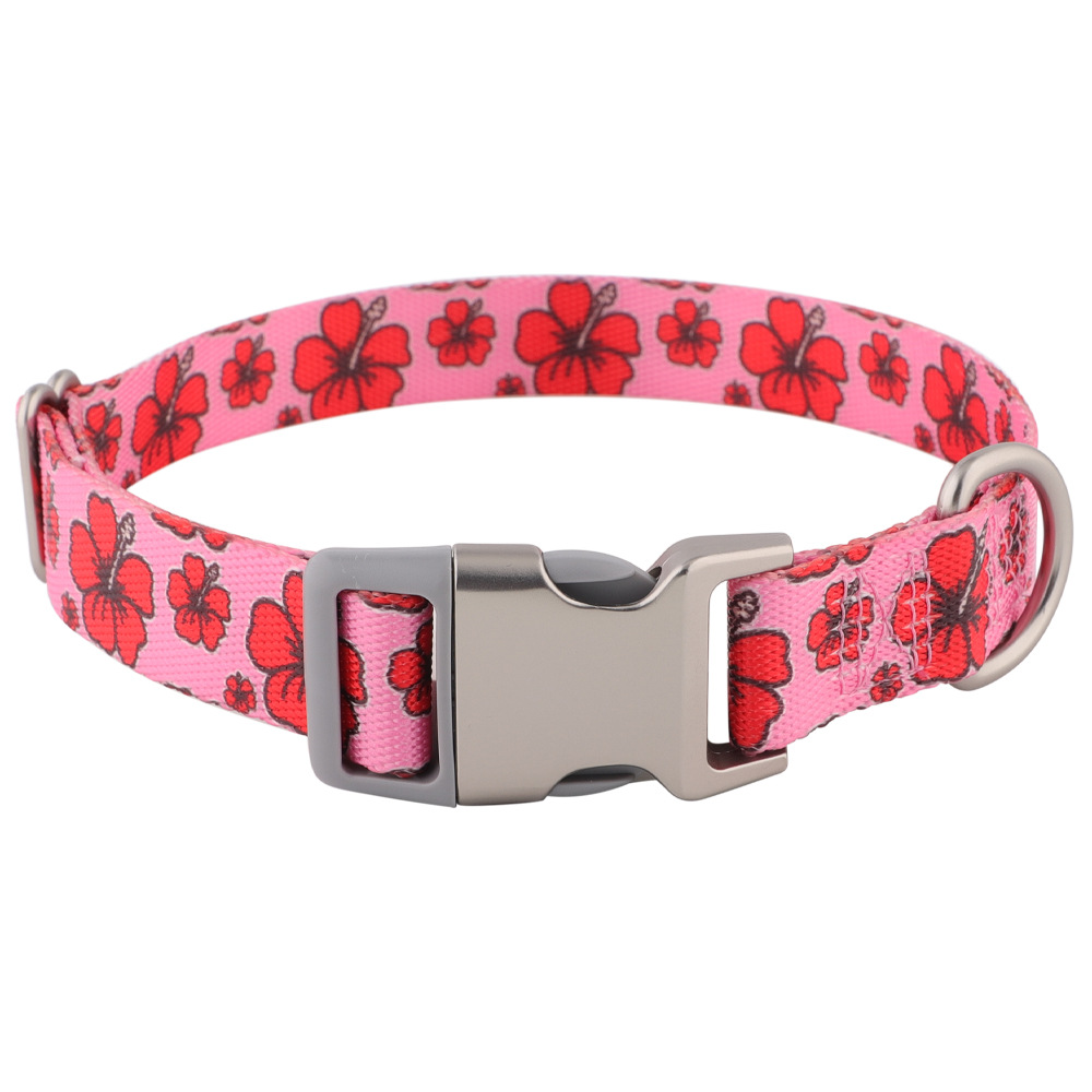 Adjustable Heat Transfer Printed Pet Collar for Large Medium Dogs Alaskan Dog Necklace for Walking