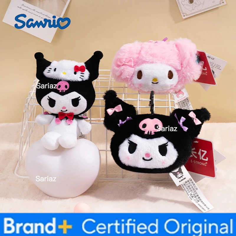 Sanrio Hello Kitty Melody Kuromi Cinnamoroll Plush Toy Backpack Pendant Cartoon Cute Doll keyring Childrens Toy Birthday Gift H251225