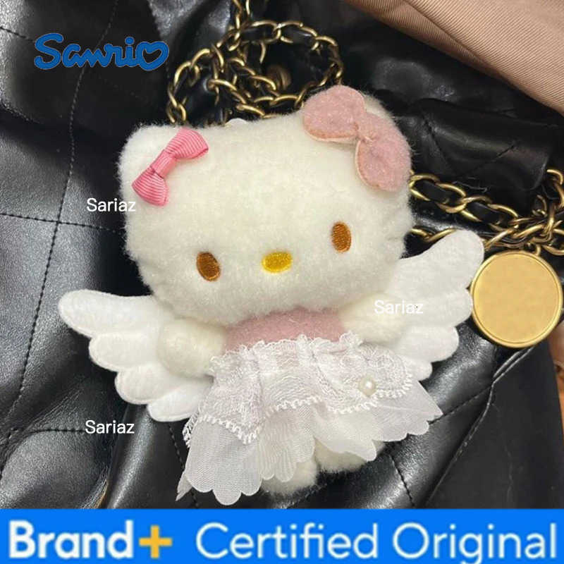 Sanrio Cute Plush Keychain Hello Kitty Bag Hanging Pendant Keyring for Backpack Phone Car Women Xmas Couple Gifts H251225