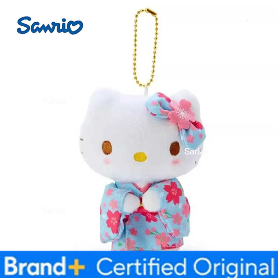 Sanrio Kawaii Melody Hello Kitty Sakura kimono zipper plush doll keychain Backpack pendant decoration accessories birthday gift H251225