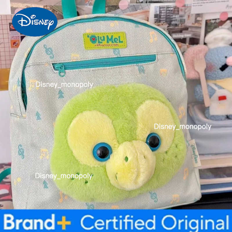 Disney Disneynew Cartoon Ol Mira Turtle Plush Cartoon Splicing Sweet Large Capacity Backpack Student School Bag Ins Japanese Backpack H251225