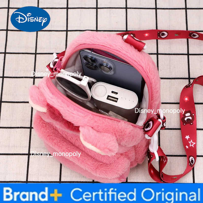 Disney Kawaii Plush Backpack Small Bag Cute Strawberry Bear Shoulder Bag Cartoon Monster University Sullivan Doll Bag H2512251