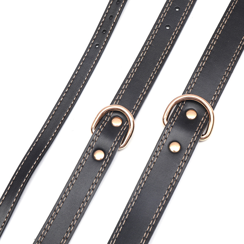 Adjustable PU Leather Dog Collar with Thick Soft Padding and Metal Buckle Safe Non-toxic Pet Collar