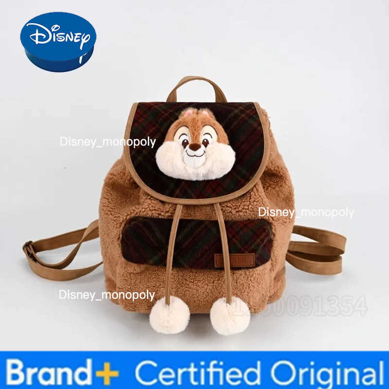Disney New Original Plush Doll Backpack Luxury Brand Fashion Womens Backpack Cartoon Cute Backpack Large Capacity High Quality H251225