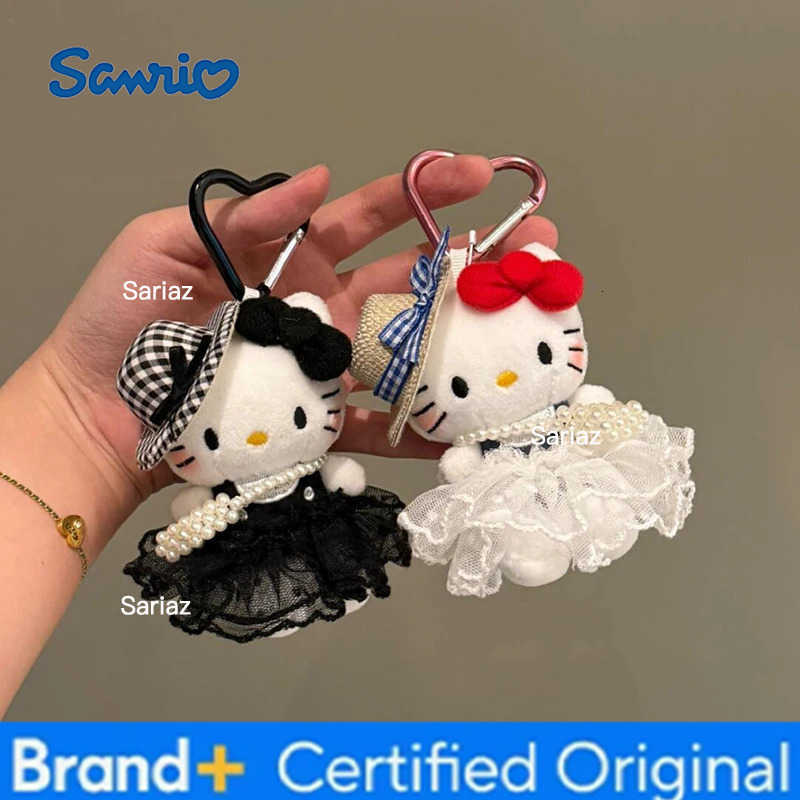 Sanrio Cute Plush Keychain Hello Kitty Bag Hanging Pendant Keyring for Backpack Phone Car Women Xmas Couple Gifts H251225