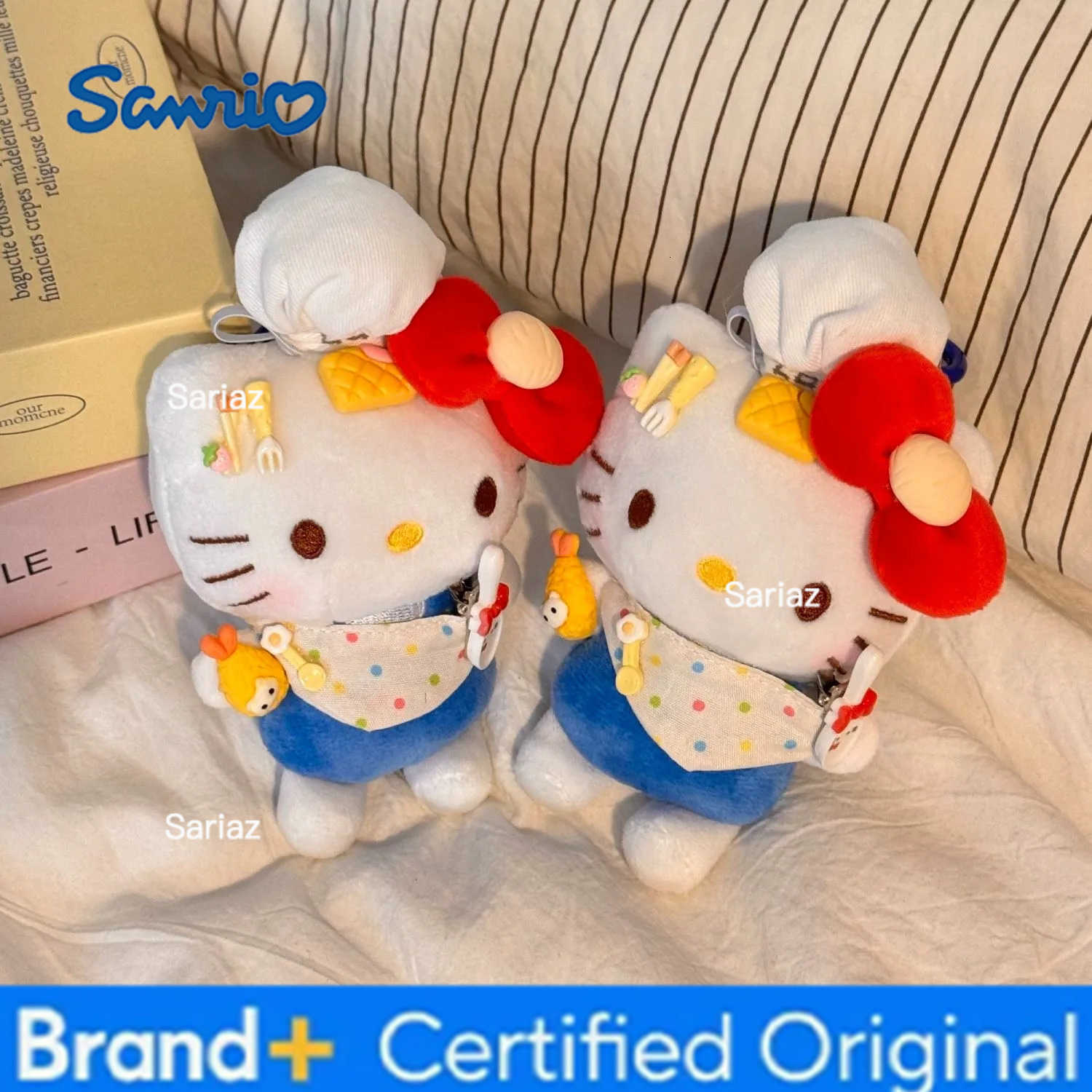 Sanrio Hello Kitty Keychain Anime Doll Kawaii Kitty Cat Gourmet Plush Hanging Key Chain Cute Backpack Decoration Accessories Girl Gifts H251225