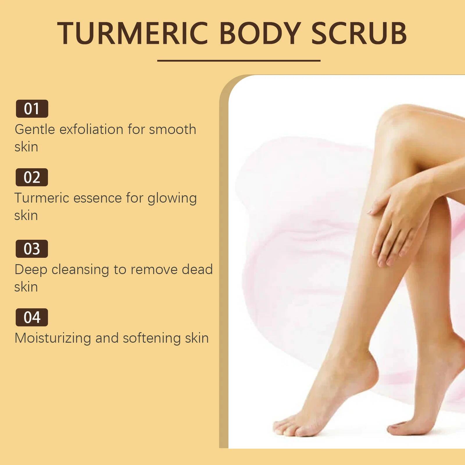 Bestseller Turmeric Body Scrub Gentle Exfoliating Remove Dead Pore Cleansing Hydrating Natural Brightening Smoothing Skin Care ddmySat