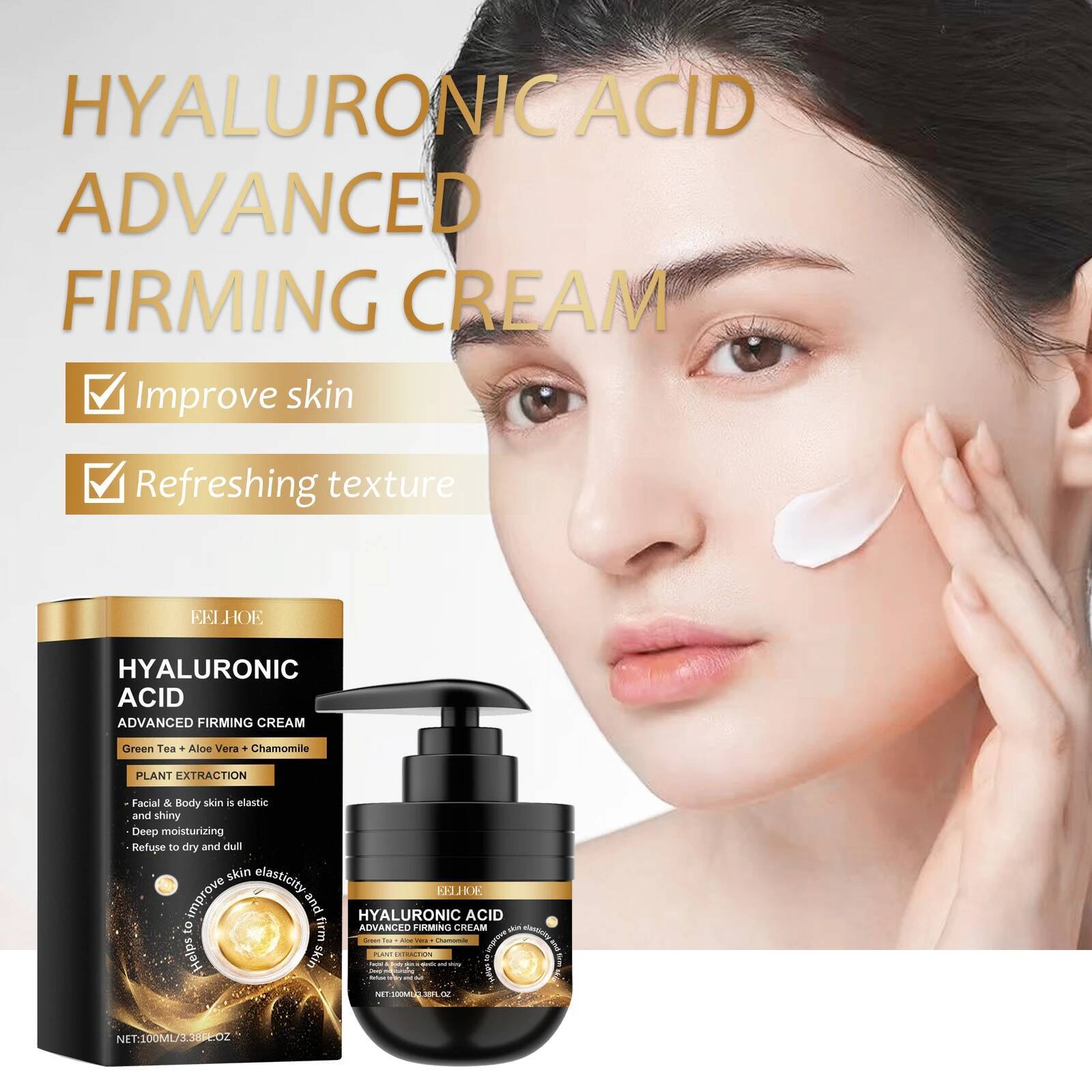 Bestseller Hyaluronic Acid Firming Face Moisturizing Shrink Pores Anti-Puffiness Oil Control Brightening Facial Cream Skin Care ddmySat