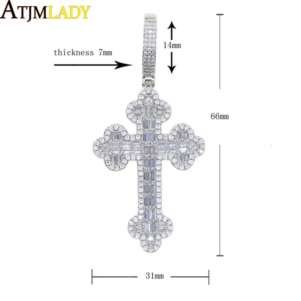 2025 Iced Out Cross Pendant Necklace For Women Men Star Link Chain Bling CZ Charm Fashion Hip Hop Jewelry 251118ww - view 5