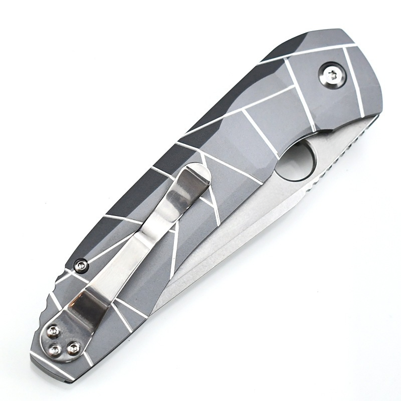 SPYD-C199 Pocket Folding Knife S90V Blade titanium alloy Handle Camping Outdoor Survival Fishing Hunting Knife Hiking EDC Tool