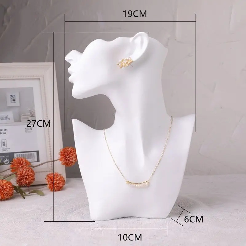 1pc Resin Side Face Mannequin Jewelry Display Stand Head Bust Portrait Necklace BraceletS Earrings Jewellery Storage Rack Holder 251118www1