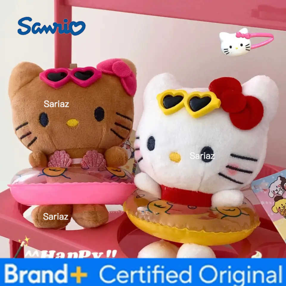 Sanrio Black Skin Swimming Ring Hello Kitty Keychain Summer Creative Kitty Cat Doll Bag Accessories Keychains Ornament H251225