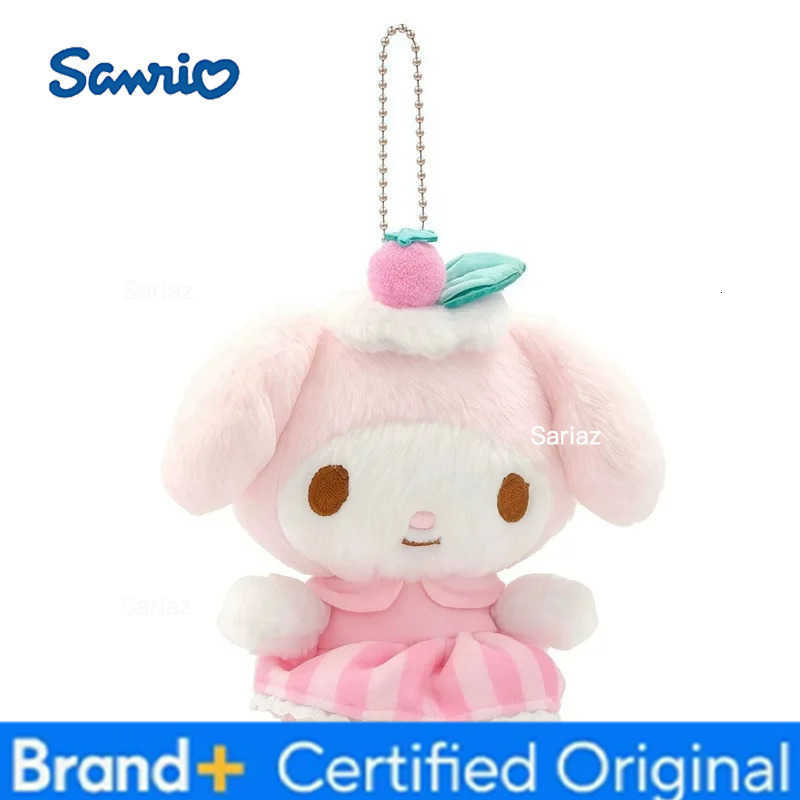 Sanrio 10CM Anime Cinnamoroll My Melody Kuromi Plush Doll Keychain PP Cotton Stuffed Doll Kawaii School Bag Pendant Gift H251225