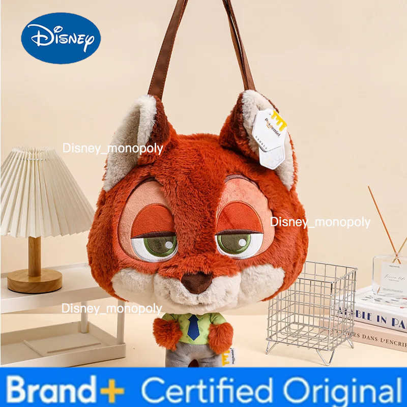 Disney Zootopia Judi Nick Plush Slung Doll Large-Capacity Shoulder Bag Cute Face Toy for Fans Animation Derivative Collectible H251225