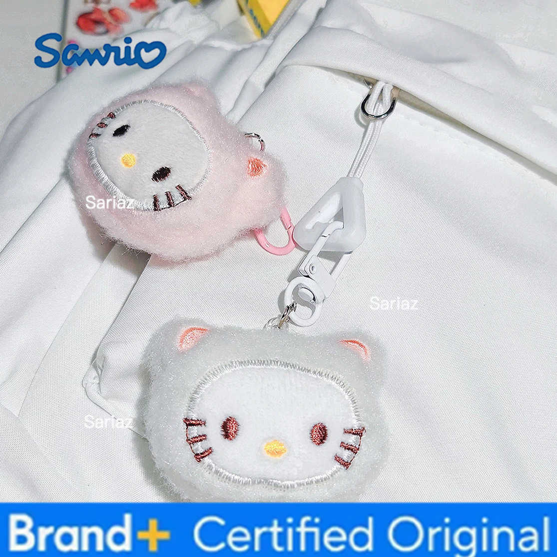 Sanrio Kawaii Hello Kitty Embroidered Plush Doll Keychain Sweet Girl Cute KTM Backpack Pendant Keyring Decoration Holiday Gifts H251225