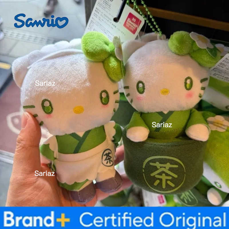 Sanrio 12CM Matcha tea Maid Series Kitty cat Melody mint green Plush doll Pendant Kawaii Japanese Matcha Cartoon Keychain Gift H251225