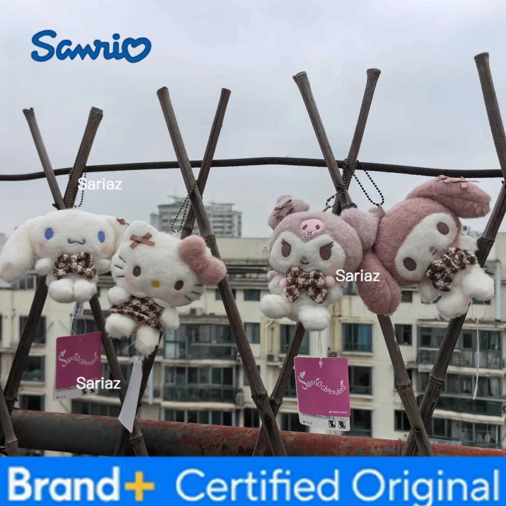 Sanrio Plaid Kuromi Melody Cinnamoroll Hellokitty Anime Keychains Cute Girl Kawaii Room Decor Holiday Gifts Toys H251225