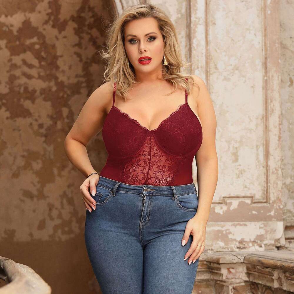 Bodystockings clothing Women's Plus Size Lingerie Camisole Lace Sexy - Nightdress