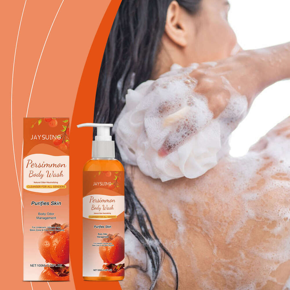 JAYSUING Persimmon Fragrance Shower Gel Cleanses Body Dirt and Oil Refreshing Skin Feel Smooth Texture