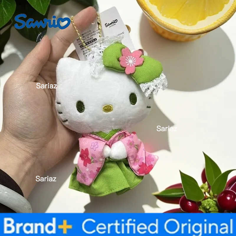Sanrio New Japan Matcha Kimono Hello Kitty Limited Plush Doll Girl Bag Sanrios Pendant Anime Kawaii KT Car Keychain Decoration Gift H251225