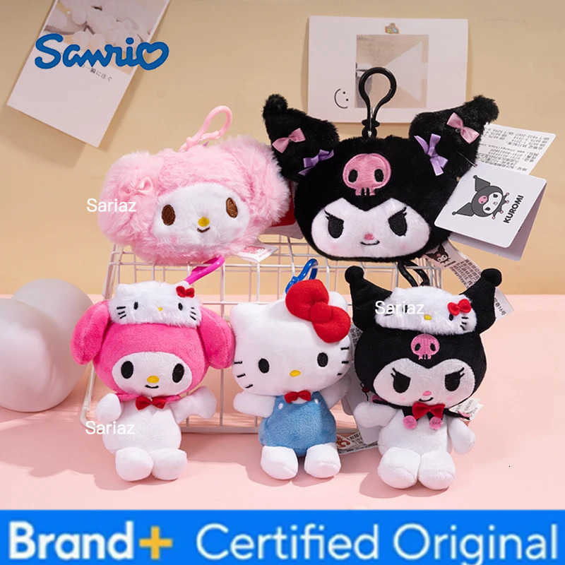 Sanrio Hello Kitty Kuromi Melody Cinnamoroll Plush Toy Doll keyring Backpack Pendant Cartoon Cute Childrens Toys Gift H251225