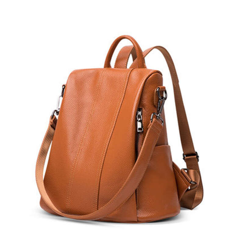 Luxury Shoulder Bag Handbag Hobo New Street Trendy Women's Luggage Leather Solid Color Backpack Leather Car Seam Women's Backpack Leather