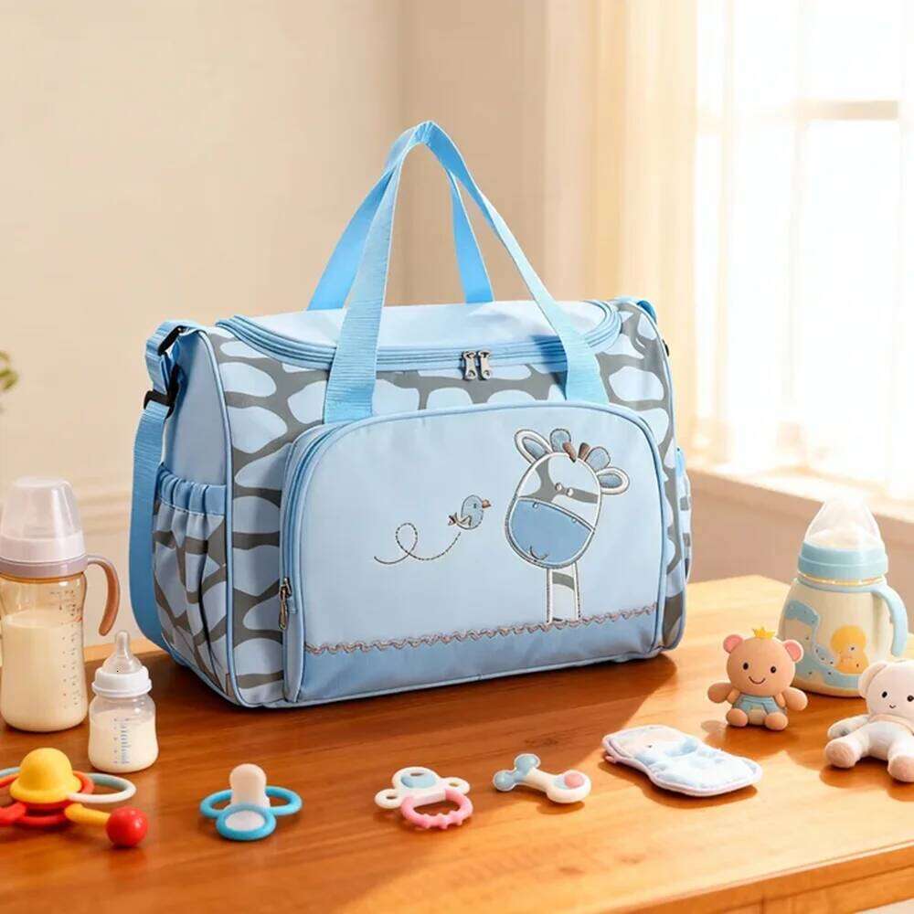 Fashionable cartoon embroidered single shoulder mommy with multifunctional large capacity mother and baby diaper bag X251225