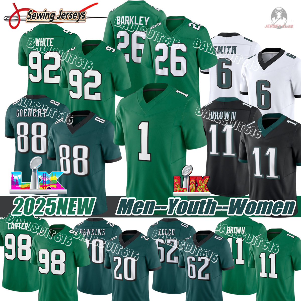 Philadelphiacity eaglesjersey 26 Saquon Barkley Jason Kelce Jalen Hurts AJ Brown DeVonta Smith Cooper DeJean Football Jerseys