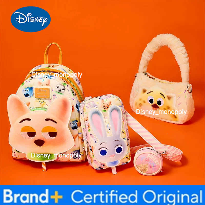 Disney Zootopia 2 Nick Fox Mini Backpack With 3D Ears Candy Sprinkle Pattern - Flash Chief Bogo Benjamin Clawhauser H251225