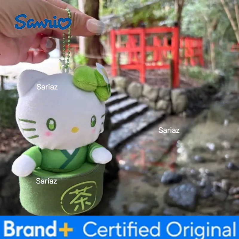 Sanrio 12CM Matcha tea Maid Series Kitty cat Melody mint green Plush doll Pendant Kawaii Japanese Matcha Cartoon Keychain Gift H251225