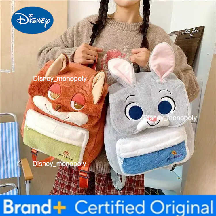 Disney Cartoon Cute Zootopia Plush Backpack Handbag Crossbody Bag Judy Fox Nick Large Capacity Casual Student Toy Surroundings H251225