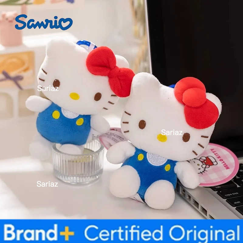 Sanrio Genuine Hello Kitty Cute Girl Keychain Car School bag Pendant Kids Plush Toys Keyring Plushier Birthday Thanksgiving Gift H251225