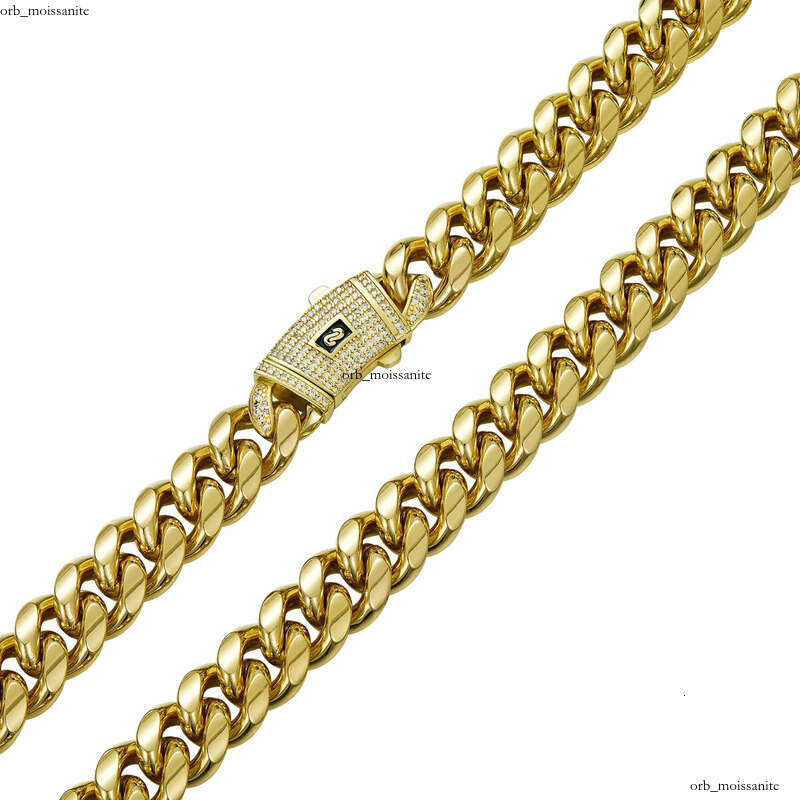 Thermal Design Sterling Silver 14k Gold Plated VVS Moissanite Monaco 6/8/10/12/14/16mm Miami Cuban Men's and Women's Chain