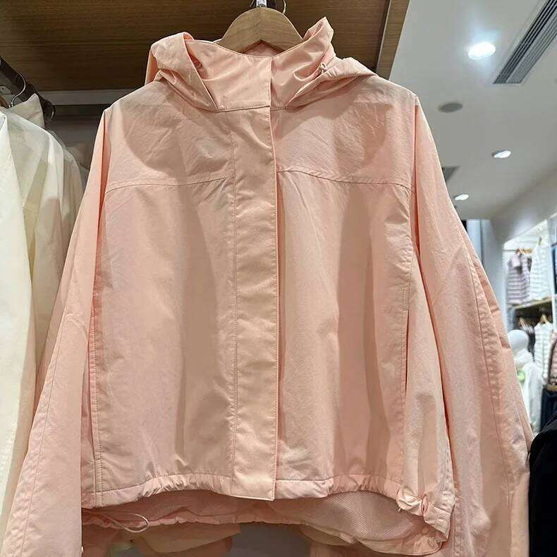 Windproof Designer Fashion 2026 Stand Collar Women's Outdoor Casual Hooded Thin Coat Jacket