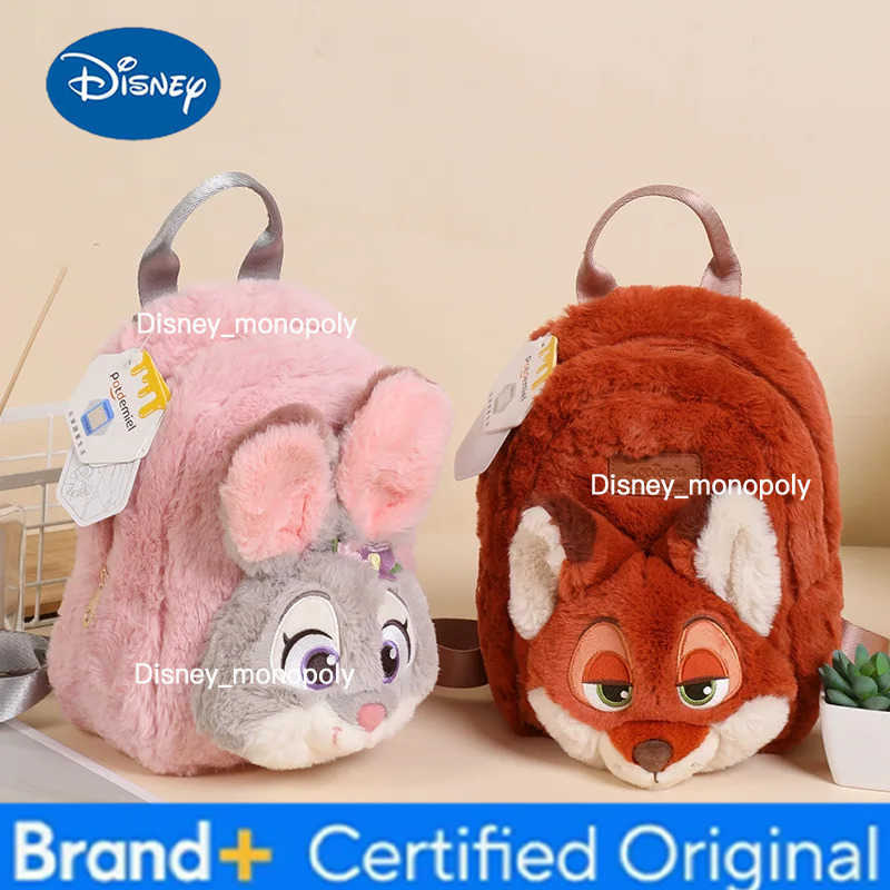 Disney Mickey Mouse Zootopia Judy Niki Plush Doll Backpack Double Shoulder Bag Cartoon Character Stuffed Animal Toy H2512251