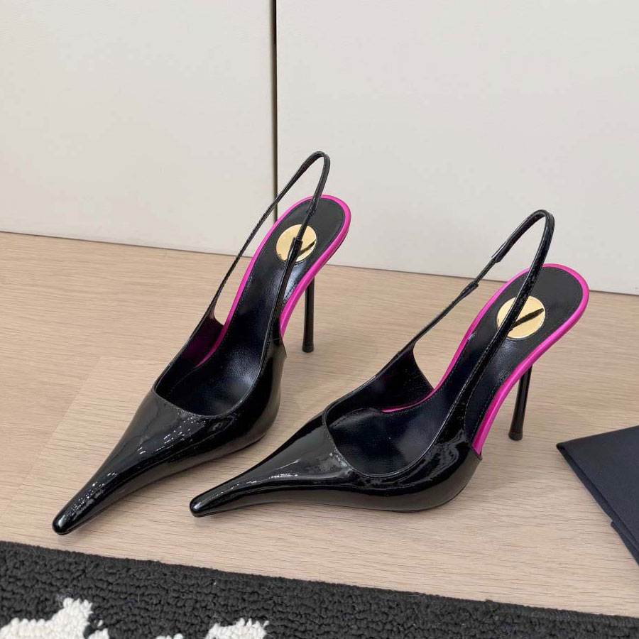 Top quality Patent leather square toes High-heeled sandal ankel strap High heels Dress shoes womens Luxury designer shoes Evening party shoes