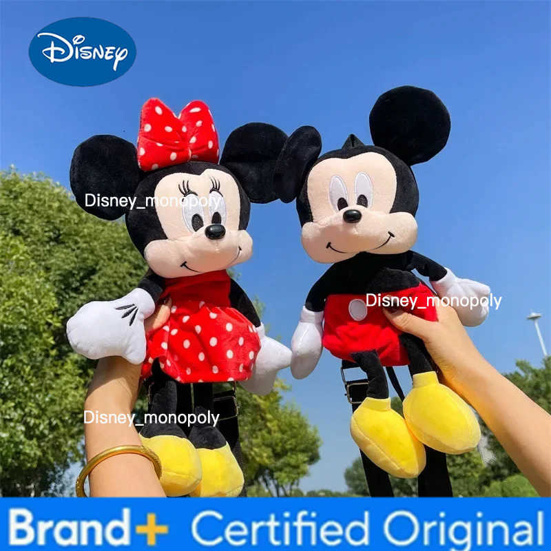 Disney Minnie Mouse Mickey Mouse Plush Toys Backpack 30cm Cartoon Plush Shoulder Bag Soft Stuffed Dolls Boy Girl Birthday Gifts H251225