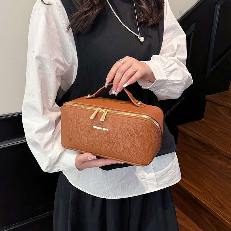 Amazon Cross-Border New Lychee Pattern Makeup Large Capacity High-Value Cosmetic Storage Travel Toiletry Bag