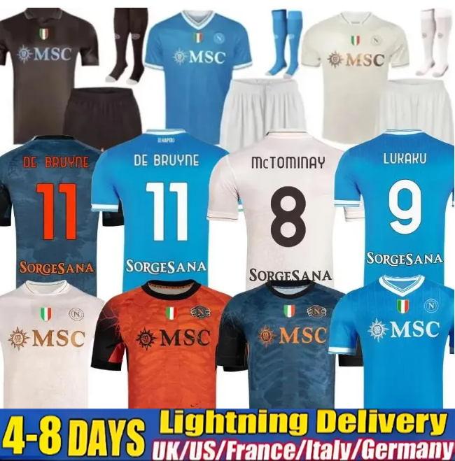 LUKAKU DE BRUYNE Napoli soccer jerseys Maglia LANG LUCCA Naples 25 26 BEUKEMA NERES Football Shirts McTOMINAY Napoli jersey top kit men kids set Training Shirt
